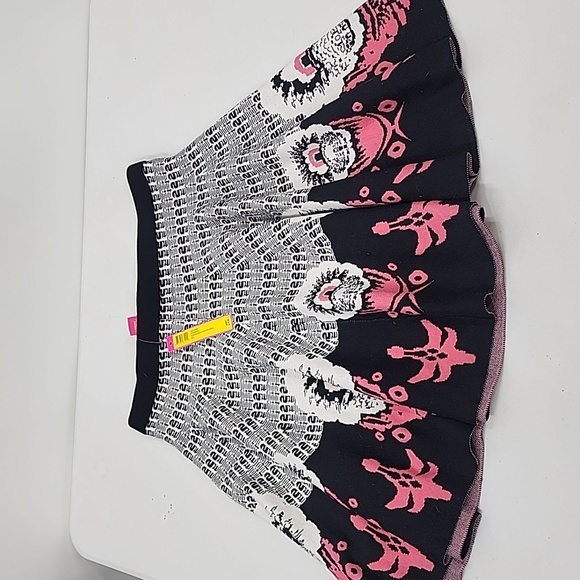Catherine Malandrino Floral Knit A Line Sweater Skirt Pink Black L NWT - Picture 3 of 4